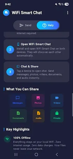 Скриншот 4 — Wifi Smart Chat -File Transfer