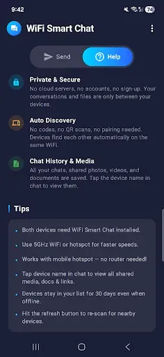 Скриншот 5 — Wifi Smart Chat -File Transfer