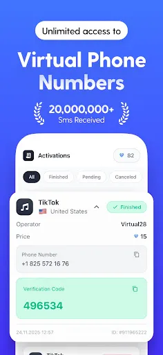Скриншот 1 — Виртуальный номер - Smaryo
