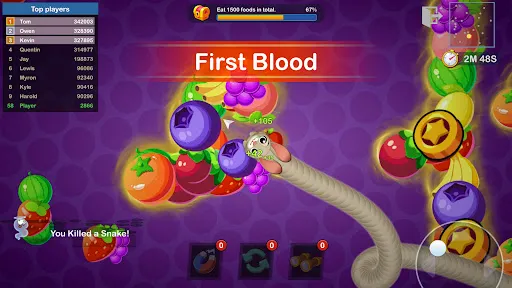 Скриншот 4 — Worms Merge: холостой io игра