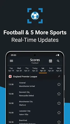 Скриншот 1 — Livescore by SoccerDesk