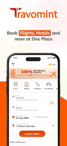 Скриншот 1 — Travomint Flight, Hotel & Car