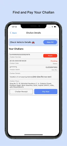 Скриншот 6 — Vahan - eChallan, Vehicle Info