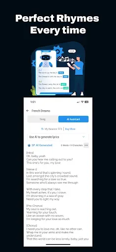 Скриншот 4 — Songwriter Pad + Lyrics AI