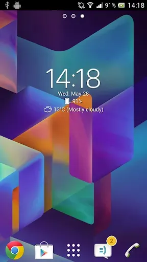 Скриншот 1 — Digital Clock Widget Xperia