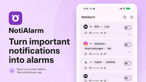 Скриншот 1 — NotiAlarm: Умные уведомления