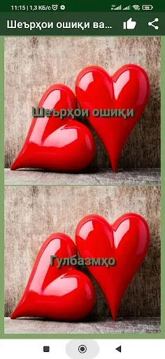 Скриншот 4 — Шеърҳои ошиқона ва Гулбазмҳо