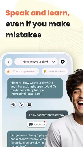 Скриншот 2 — Sparky AI English Speaking App