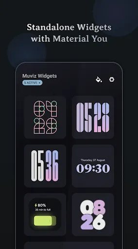Скриншот 1 — Muviz Widgets: Clock, Music.,