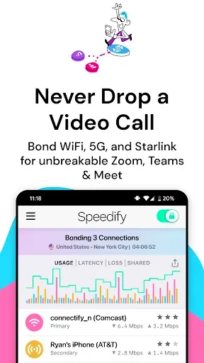 Скриншот 3 — Speedify: Satellite + 5G Bond