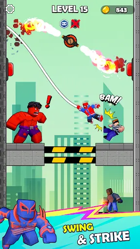 Скриншот 3 — Spiderblox Hero Rope Fighter
