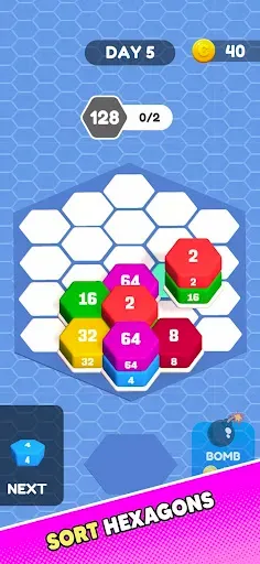 Скриншот 1 — Hexa Sort: 2048 Challenge