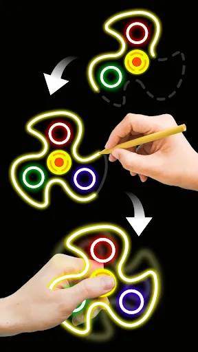 Скриншот 2 — Finger Spinner: Glow Art Draw
