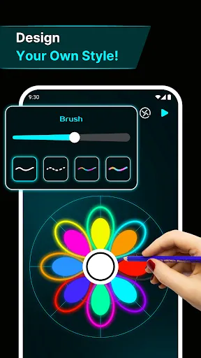 Скриншот 4 — Finger Spinner: Glow Art Draw
