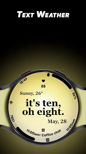 Скриншот 1 — Text Weather - Watch face