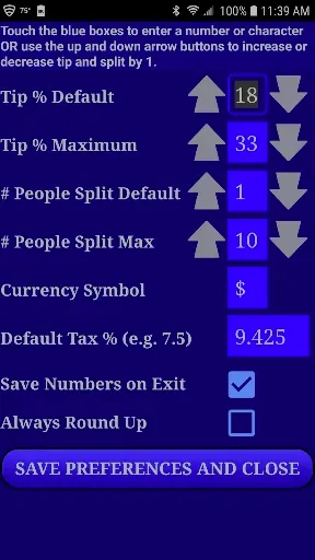 Скриншот 6 — Restaurant Tip Split Calc Pro