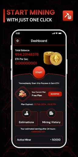 Скриншот 3 — Ethereum Mining, ETH Miner