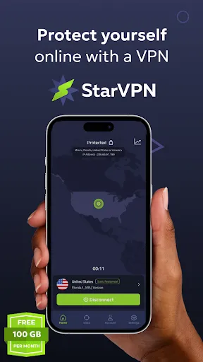 Скриншот 1 — StarVPN: Private & Secure VPN