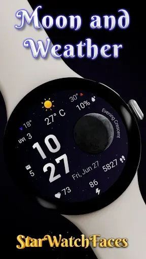 Скриншот 1 — Moon & Weather watchface