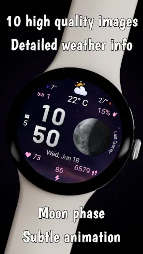 Скриншот 2 — Moon & Weather watchface