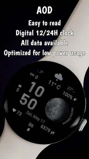 Скриншот 6 — Moon & Weather watchface