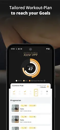 Скриншот 2 — GOLDEN Push-Ups Pushup Tracker