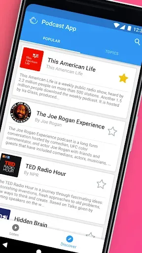 Скриншот 2 — Podcast App - Podcasts