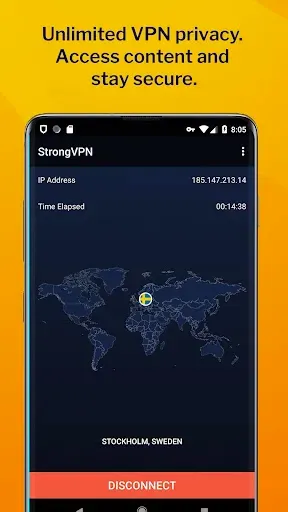 Скриншот 1 — StrongVPN - Fast, Private VPN