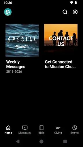 Скриншот 1 — Mission Church App