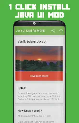 Скриншот 1 — Java UI Mod for MCPE