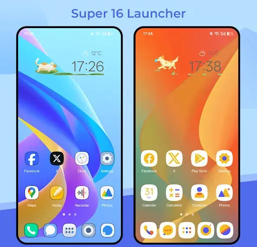 Скриншот 1 — Super16 Launcher for Android16