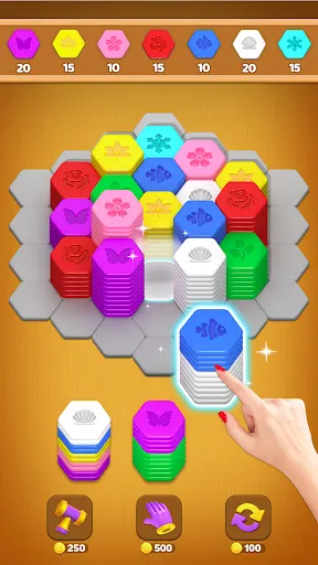Скриншот 1 — Hexa Up! - Sort and Merge