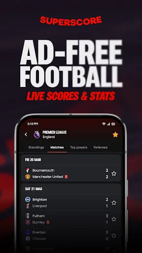 Скриншот 1 — Superscore - Football Scores