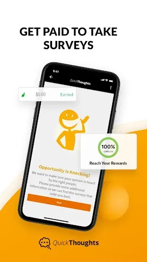 Скриншот 1 — QuickThoughts: Paid Surveys