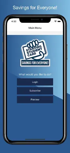 Скриншот 1 — Starving Student Card App