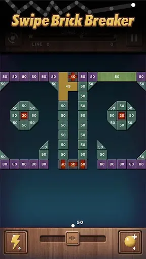 Скриншот 1 — Swipe Brick Breaker: The Blast