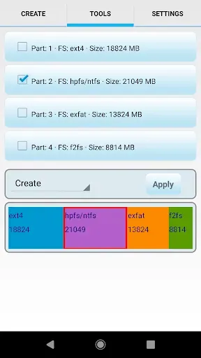 Скриншот 2 — AParted ( Sd card Partition )