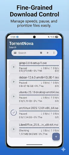 Скриншот 1 — TorrentNova : Торрент Клиент