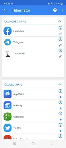 Скриншот 2 — Hibernator: Force Stop Apps