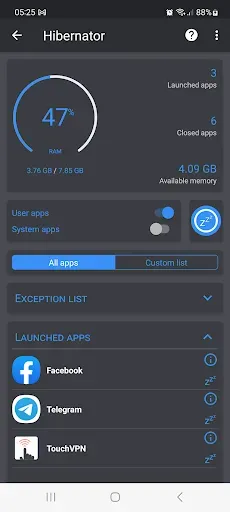 Скриншот 4 — Hibernator: Force Stop Apps