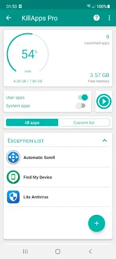 Скриншот 1 — Killapps - Close Running Apps