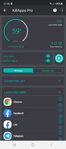 Скриншот 4 — Killapps - Close Running Apps