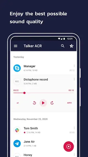 Скриншот 1 — Запись звонков – Talker ACR