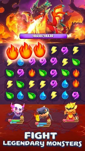 Скриншот 2 — Monster Tales: Match 3 Puzzle