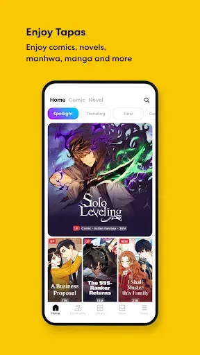 Скриншот 1 — Tapas – Comics and Novels