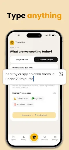 Скриншот 3 — TasteBot: AI Recipe Generator
