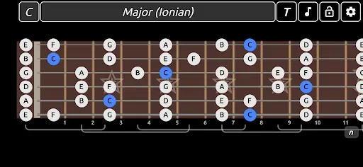 Скриншот 1 — Guitar Scales & Patterns Pro