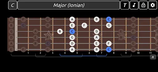 Скриншот 2 — Guitar Scales & Patterns Pro