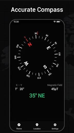 Скриншот 1 — Compass App: Direction Compass