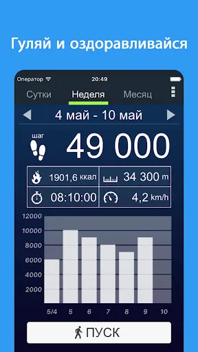 Скриншот 6 — Шагомер: Cчётчик шагов